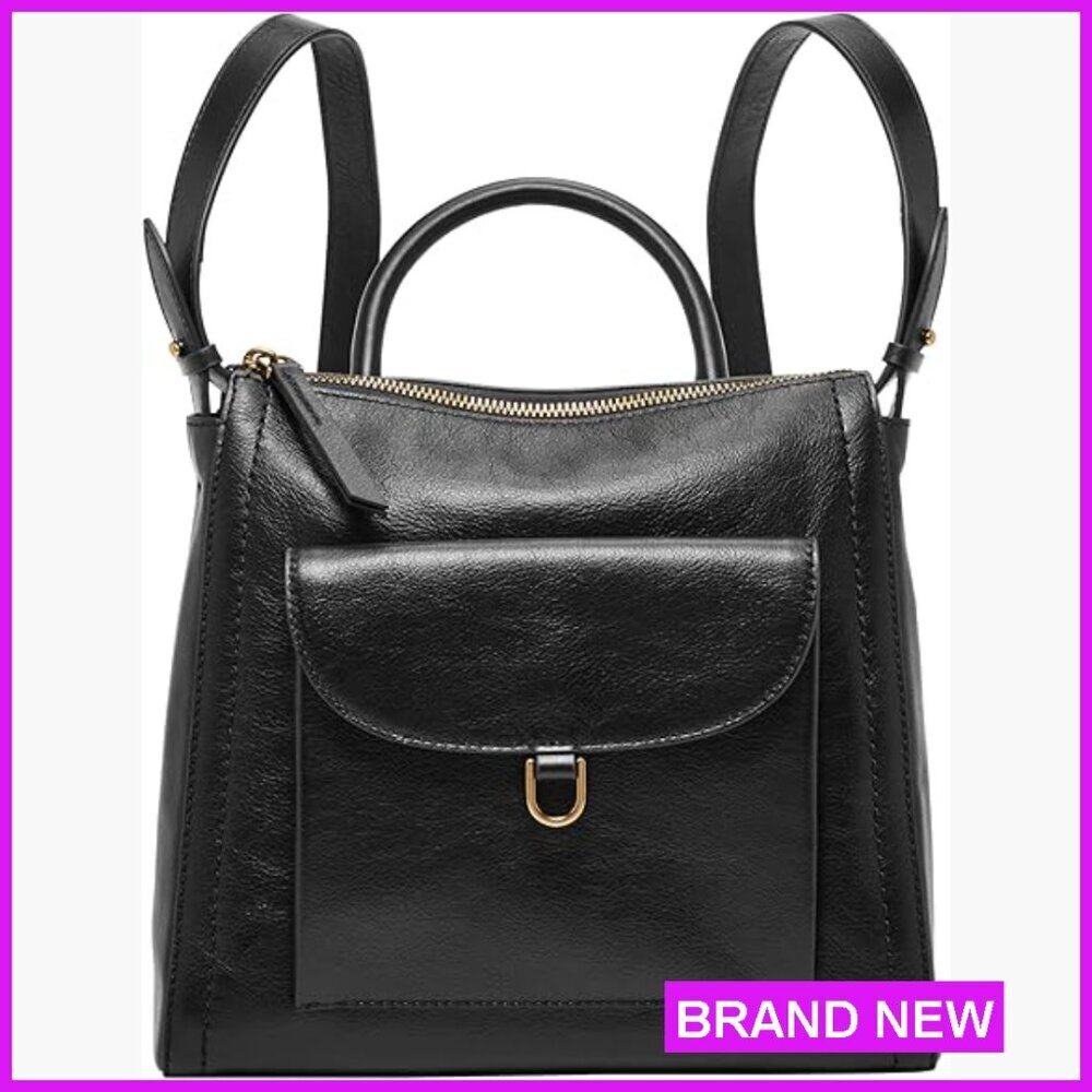 Convertible Leather Backpack Purse Casual Chic Minimal Adjustable Straps